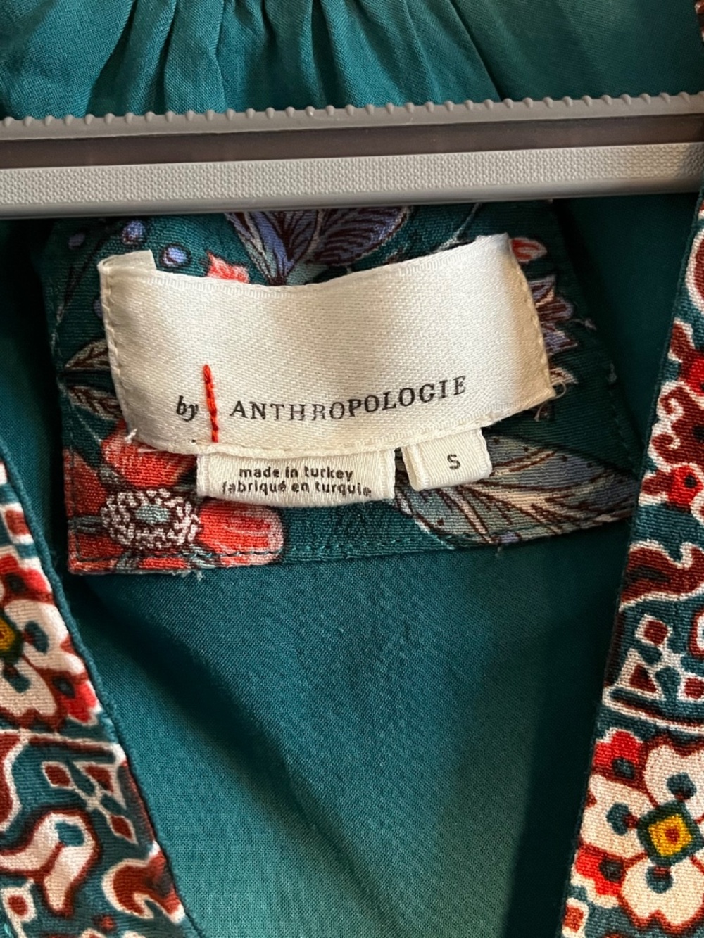 Anthropologie Zenia Green Floral Dress size Small S EUC - Picture 2 of 6